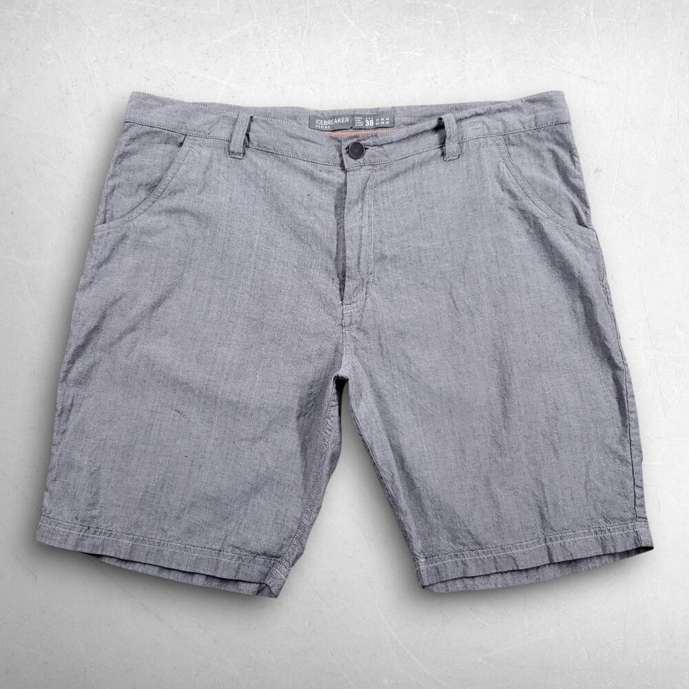 Icebreaker Merino Chino Shorts Men 38 Gray Merino Wool Blend Outdoor Gorpcore